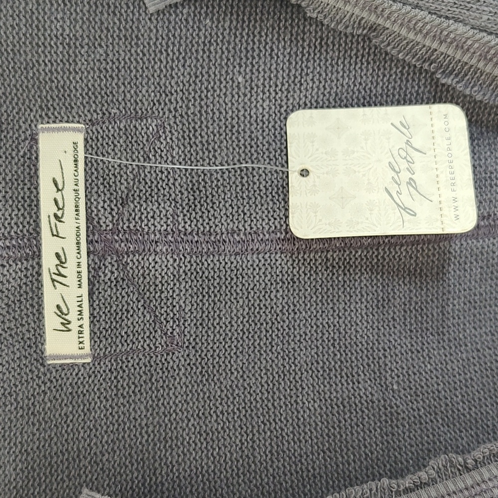 NWT! Free People Anyway Tee Fallen Fig Colorway Wrap-Front Oversized XS - Picture 6 of 9